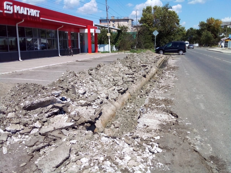 Когда в Апшеронске закопают траншеи перед торговыми точками?